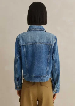 Outlet ME+EM Authentic Denim Relaxed Crop Jacket Blue Wash