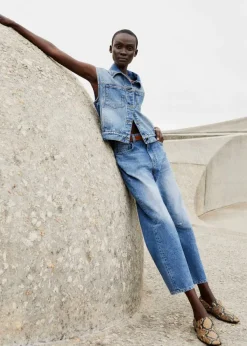 Discount ME+EM Authentic Denim Vest Mid Blue Wash
