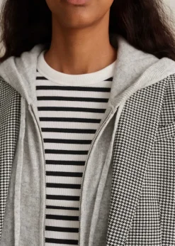 ME+EM Cashmere Relaxed Fit Box Zip Hoody Silver Grey M Lange