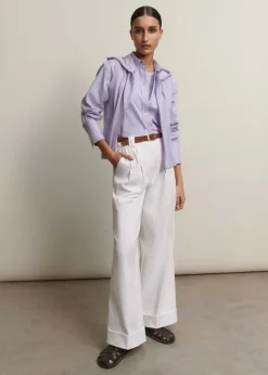 Clearance ME+EM Cashmere Sleeveless Relaxed Zip Hoody Lilac