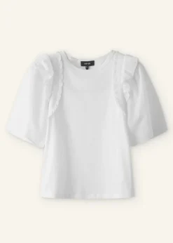 Hot ME+EM Check Detail Boxy T-Shirt Fresh White
