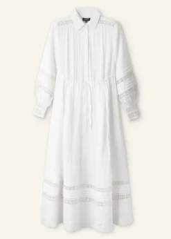 Hot ME+EM Cheesecloth Drawstring Maxi Dress Soft White
