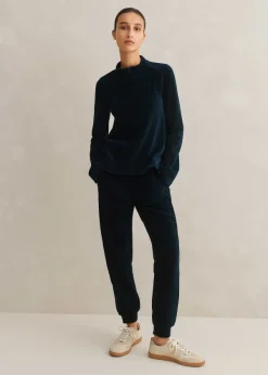 Clearance ME+EM Cord Velour Jogger Ink Blue