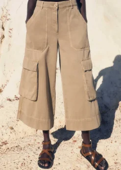ME+EM Cotton Cargo Culotte Stone