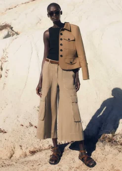 ME+EM Cotton Cargo Culotte Stone