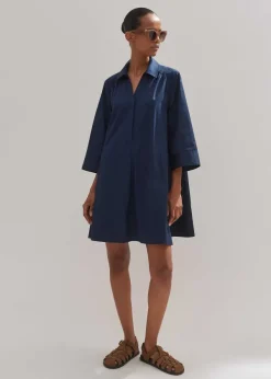 Discount ME+EM Cotton Poplin Swing Dress + Belt Eclipse