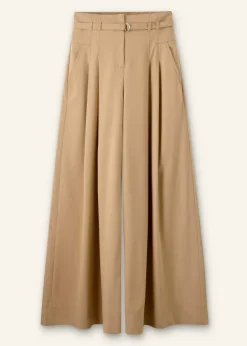 Outlet ME+EM Cotton Super High-Waisted Trouser + Belt Stone