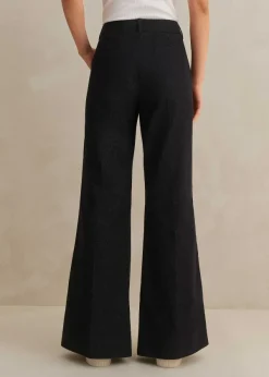 Discount ME+EM Cotton-Blend Denim Kick Flare Trouser Indigo