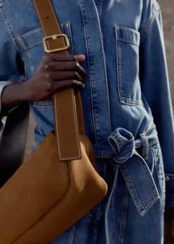 Hot ME+EM Denim Jumpsuit + Belt Mid Blue Denim