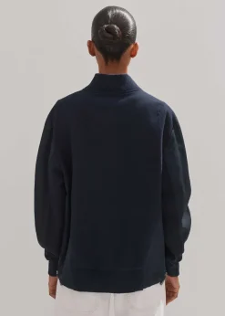 New ME+EM Flannel Mix Deconstructed Bomber Jacket Navy