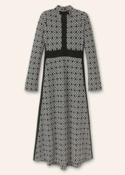 Hot ME+EM Graphic Jacquard Ponte Maxi Dress Black/White
