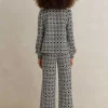 Online ME+EM Graphic Jacquard Travel Tailoring Co-Ord Black