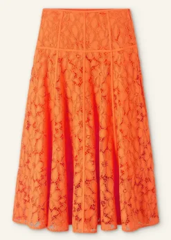 Best ME+EM Guipure Lace Skirt Orange Zing