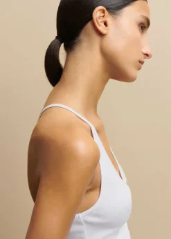 ME+EM Halterneck Tank Top Bright White