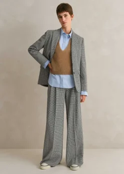 Discount ME+EM Houndstooth Pleated Man Pant Suit Black
