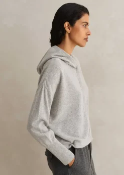 Hot ME+EM Icon Cashmere Crop Box Hoody Silver Grey