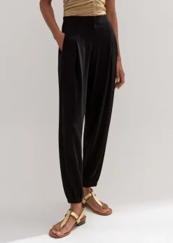 Clearance ME+EM Interlock Pleated Jogger Black