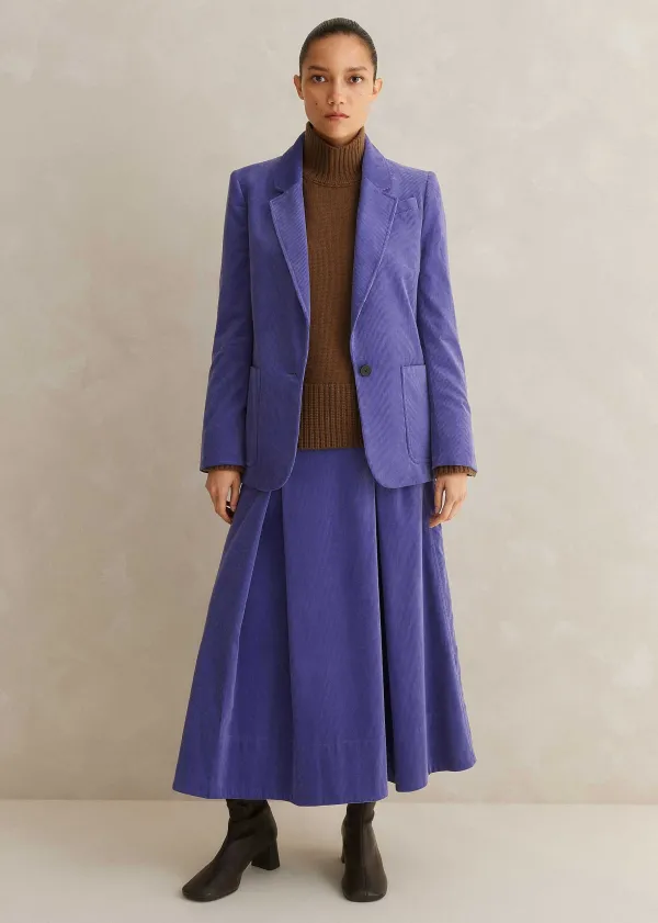 Clearance ME+EM Italian Lux Cord Skirt Suit Purple