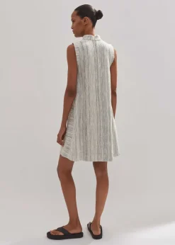 Discount ME+EM Jacquard Swing Dress Blue/Cream