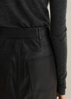 Discount ME+EM Leather Midi Skirt Black