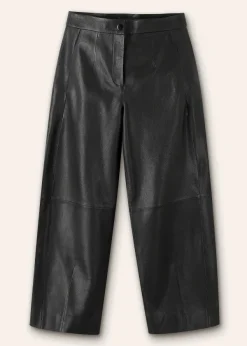 Sale ME+EM Leather Tapered Trouser Black