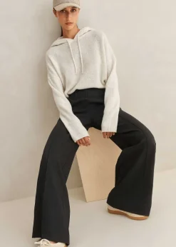 Best ME+EM Luxe Cashmere Curved Hem Hoody Soft Grey M Lange