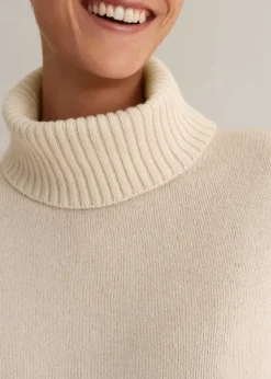 Clearance ME+EM Merino Cashmere Curved Hem Jumper + Snood Cream
