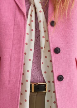 Hot ME+EM Merino Cashmere Silk Lace Stitch V-Neck Vest Blossom Pink