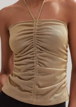 Sale ME+EM Metallic Bandeau Top Gold