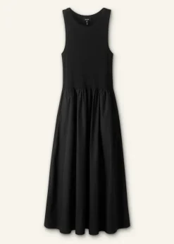 Online ME+EM Mixed Media Maxi Dress Black
