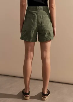 Hot ME+EM Oversized Patch Short + Tie Light Khaki