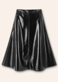Discount ME+EM Patent Faux-Leather Midi Skirt Black