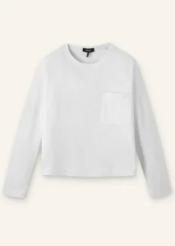 Best ME+EM Pocket Detail Boxy Long Sleeve Top Fresh White