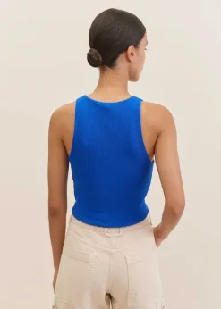 Clearance ME+EM Racerback Cropped Vest Electric Blue