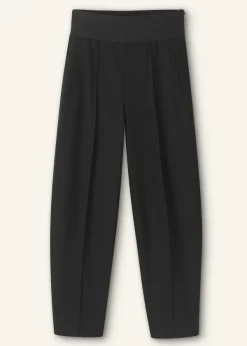 Best ME+EM Rib Waist Fluid Tapered Trouser Black