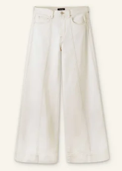 Online ME+EM Seam Front Wide-Leg Flare Jean White