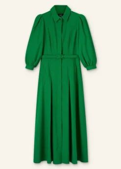 ME+EM Shirt Maxi Dress Spring Green
