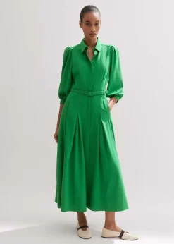 ME+EM Shirt Maxi Dress Spring Green