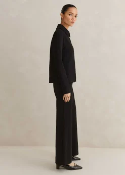 Online ME+EM Short Travel Tailoring Kick Flare Trouser Co-Ord Black