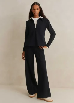 ME+EM Short-Length Travel Tailoring Palazzo Co-Ord Blue