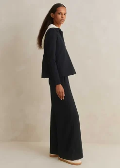 ME+EM Short-Length Travel Tailoring Palazzo Co-Ord Blue