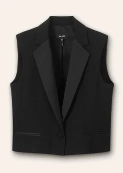 Clearance ME+EM Sleeveless Tux Jacket Black