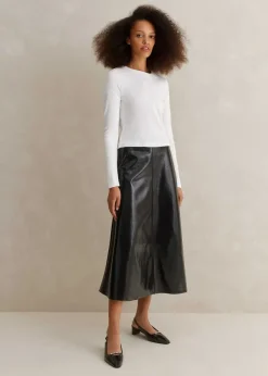 New ME+EM Slub Jersey Crop Crew Neck Top Bright White