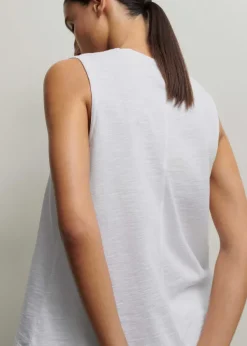 Clearance ME+EM Slub V-Neck Swing Vest Fresh White