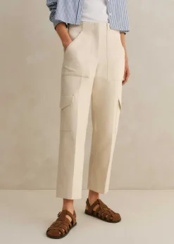 Discount ME+EM Smart Cargo Slim Crop Trouser Cream