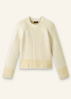 Hot ME+EM Soft-Touch Cotton Rib Weekend Jumper Soft White/Ecru