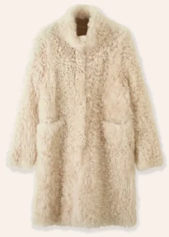 Hot ME+EM Statement Shearling Coat Cream