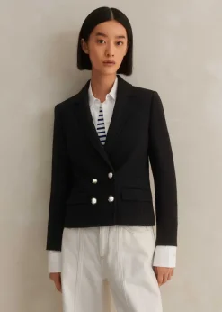 Clearance ME+EM Textured Bracelet Sleeve Contour Jacket Black