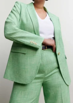 Clearance ME+EM Textured Prince Of Wales Check Suit Green