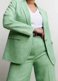 Hot ME+EM Textured Prince Of Wales Check Man Pant Green/White